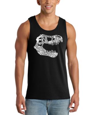 Men's T-Rex Skull Word Art Graphic Tank Top