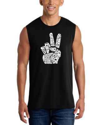 Men's Peace Sign Word Art Tank Top