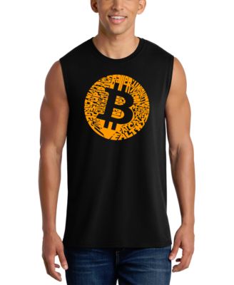 Men's Bitcoin Logo Word Art Graphic Tank Top