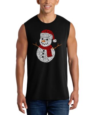 Men's Snowman Christmas Word Art Graphic Tank Top