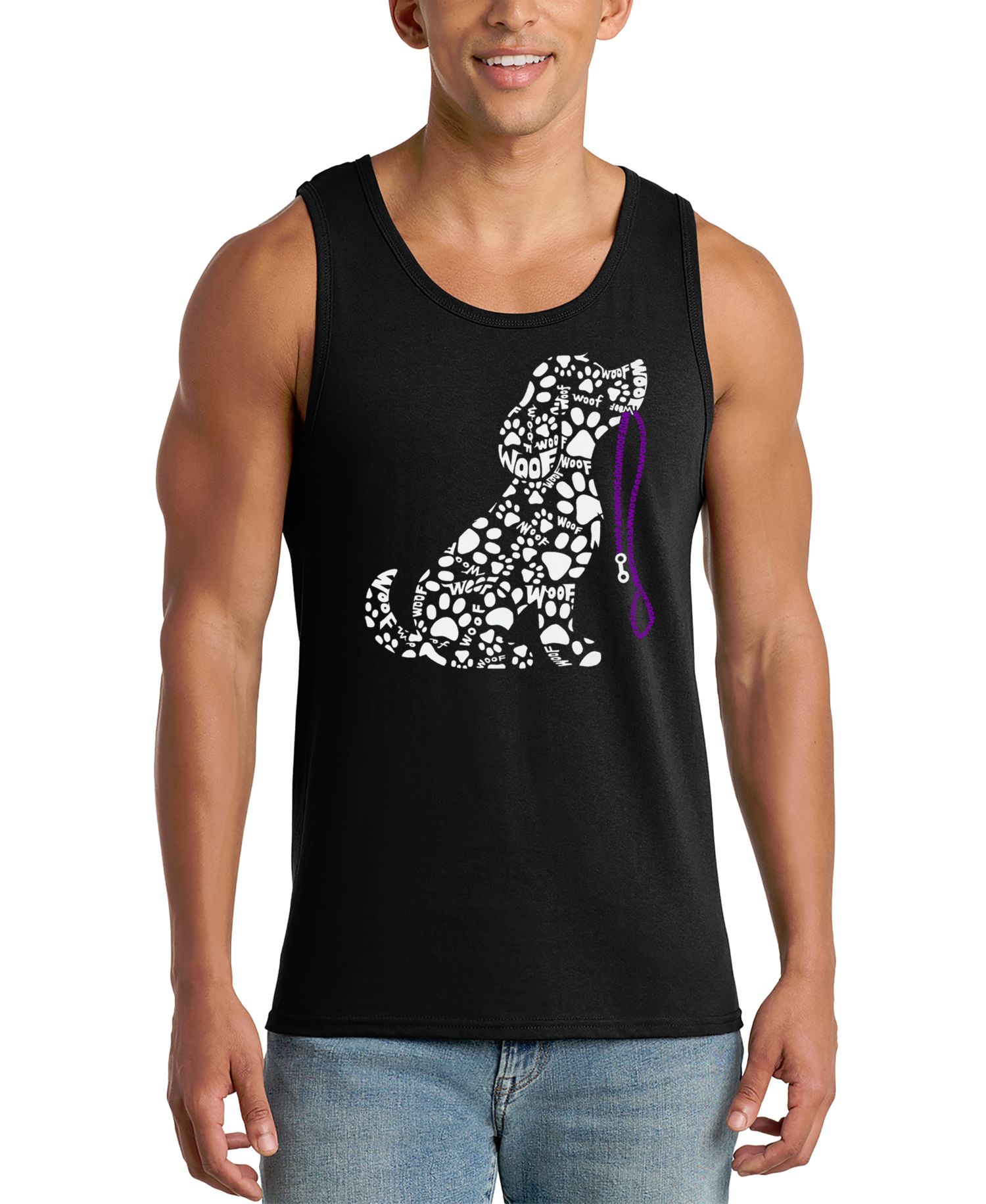 Men's Woof and Paw Print Tank Top
