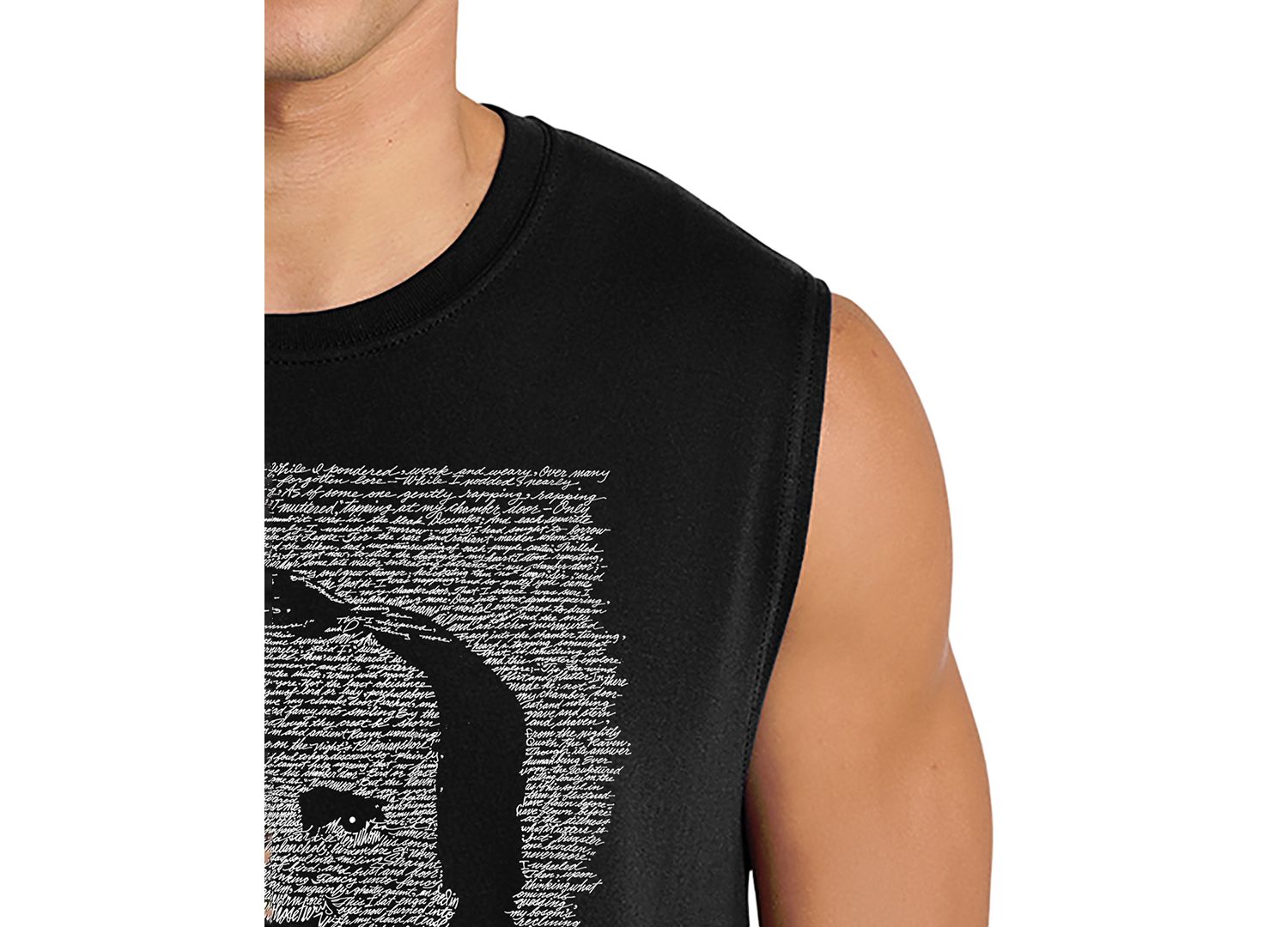 Men's Edgar Allan Poe Portrait Graphic Tank Top
