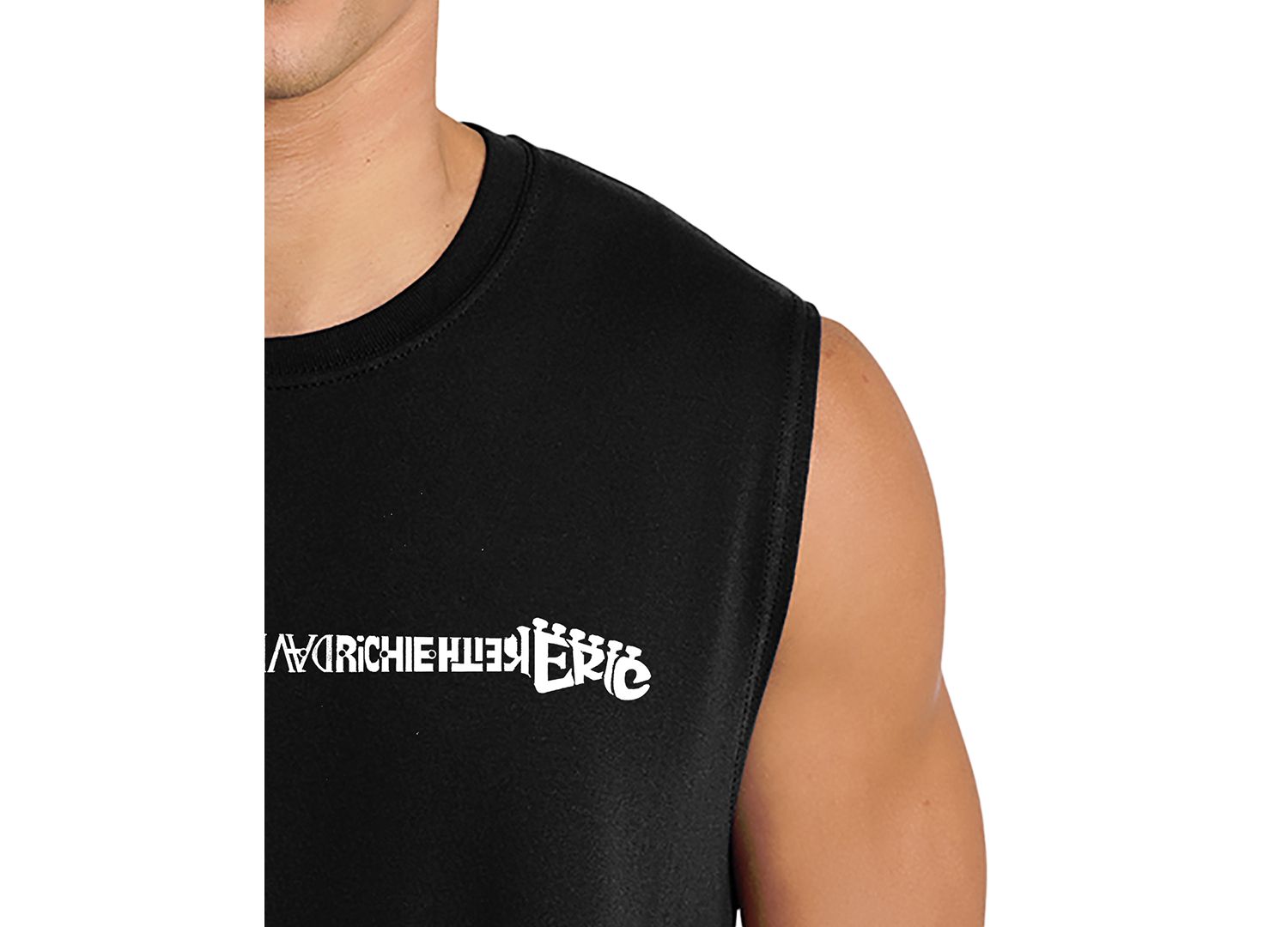 Men's Guitar Horizontal Word Art Graphic Tank Top