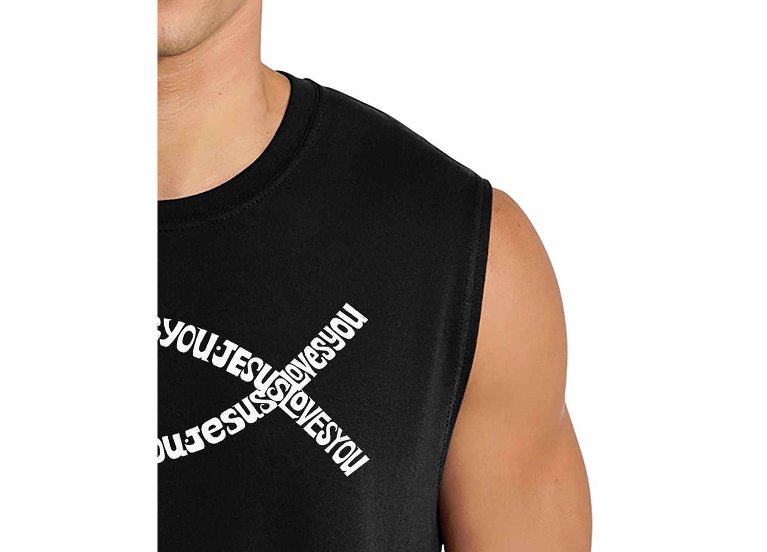 Men's Jesus Fish Symbol Design Tank Top