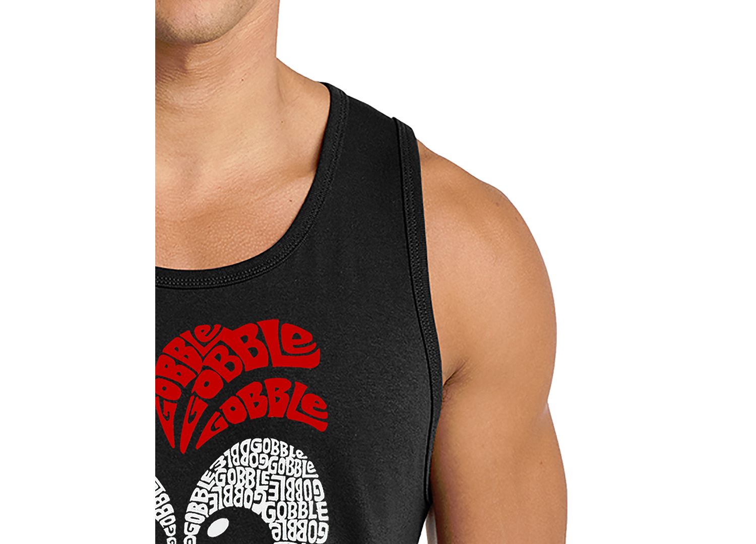 Men's Gobble Gobble Word Art Graphic Tank Top