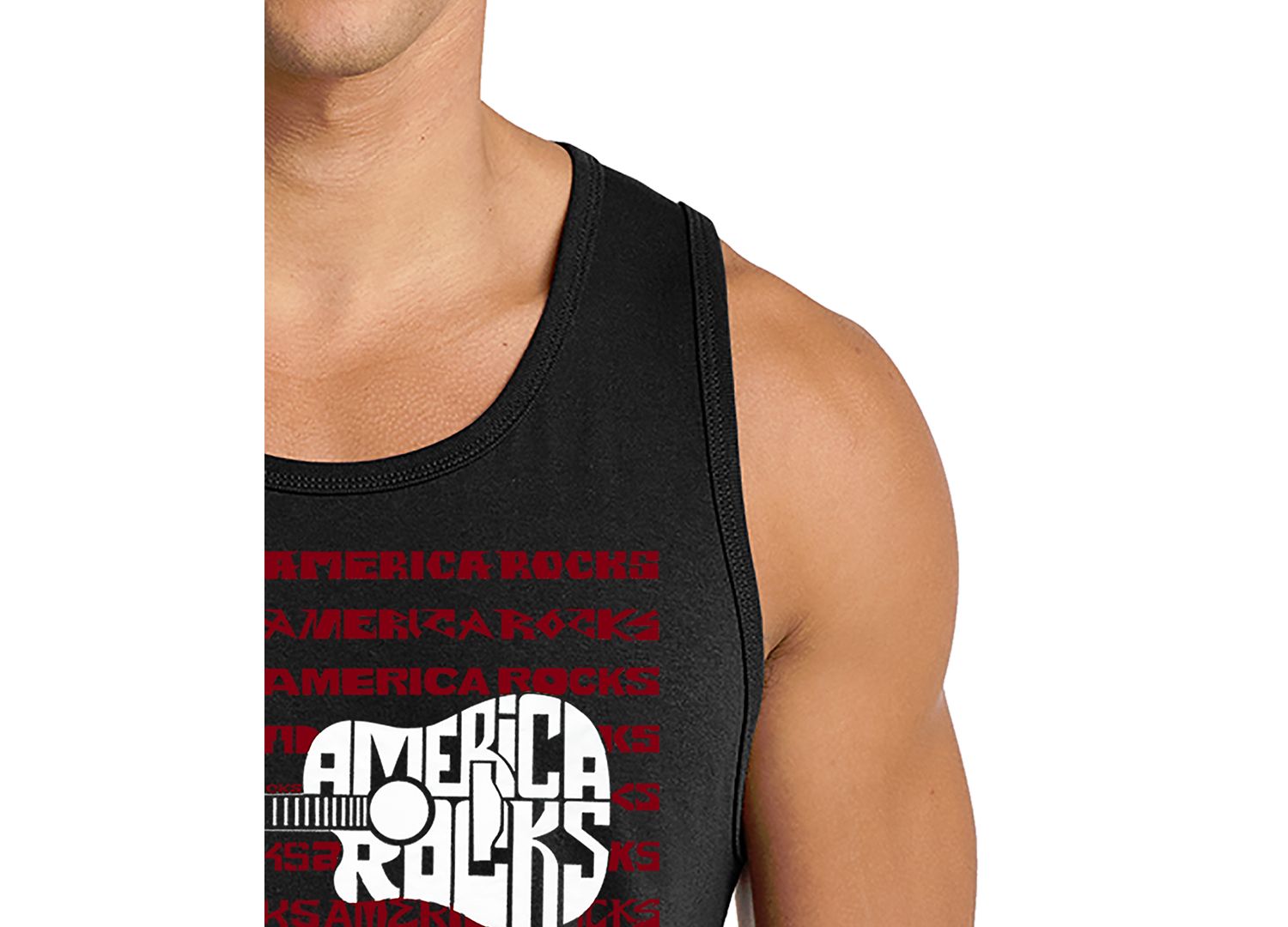 Men's America Rocks Flag Graphic Tank Top