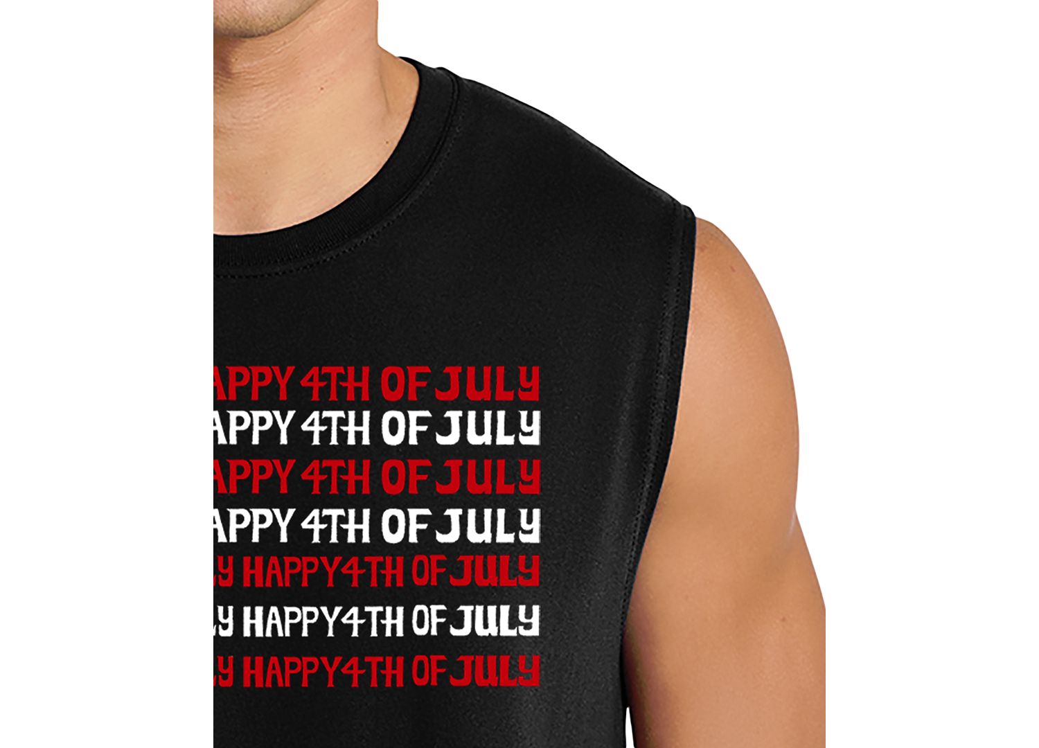 Men's American Flag Word Art Tank Top
