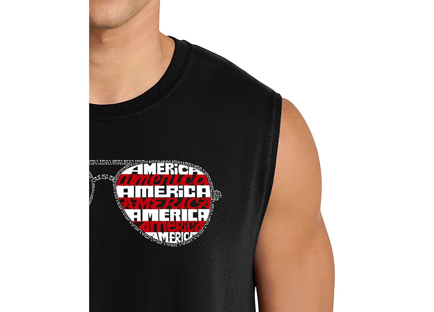 Men's Patriotic Sunglasses American Flag Graphic Tank Top