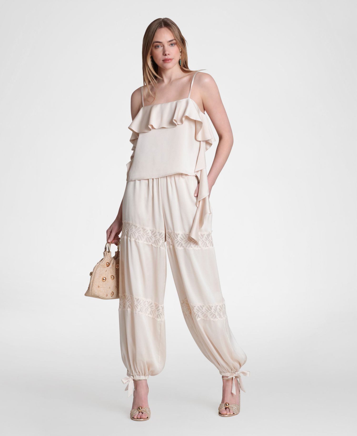 Women's Lace Combo Balloon Pants