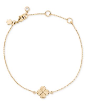 Gold-Tone Flower Solitaire Bracelet