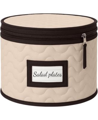 Quilted Microfiber China Organizer Box with Dividers - Protects & Organizes Up to 12 Pieces - Ideal for Seasonal Dishware Protection