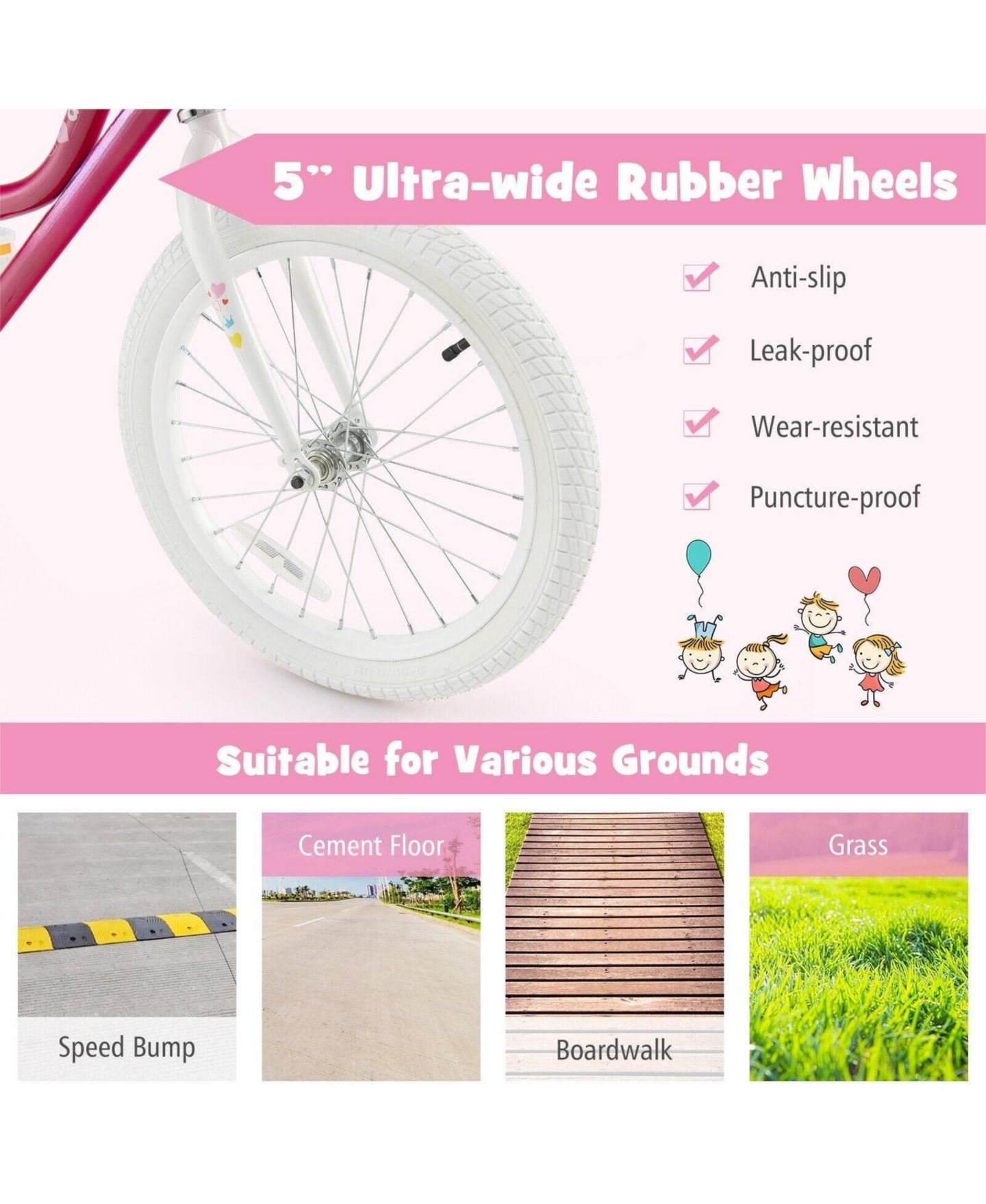 Детская игрушка SUGIFT Kids Bicycle 18 Inch with Adjustable Handlebar, Carbon Steel Frame and Basket for Ages 6-8 — фото 7