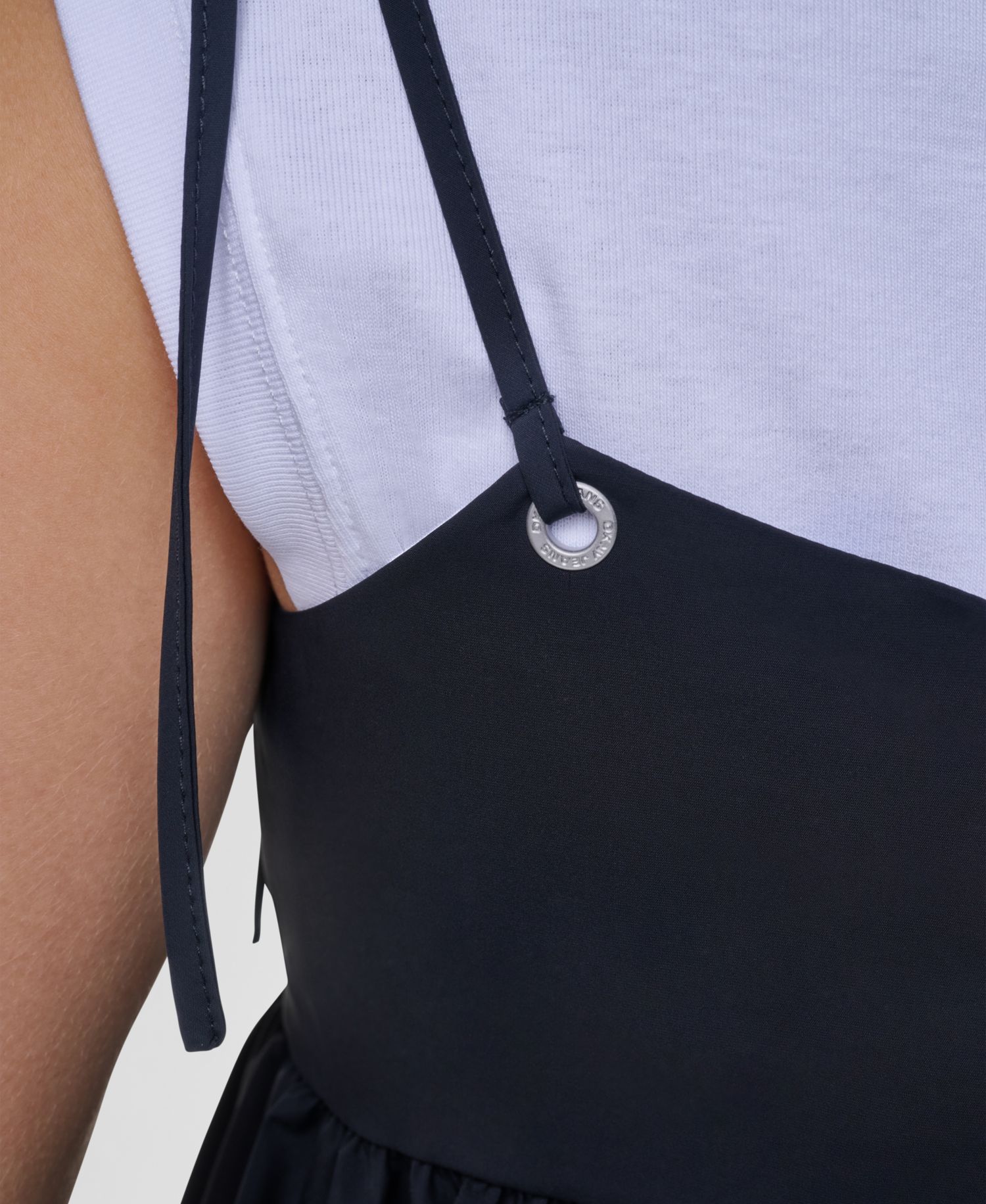 Women's Nylon-Blend Tied Strap Peplum Tank Top