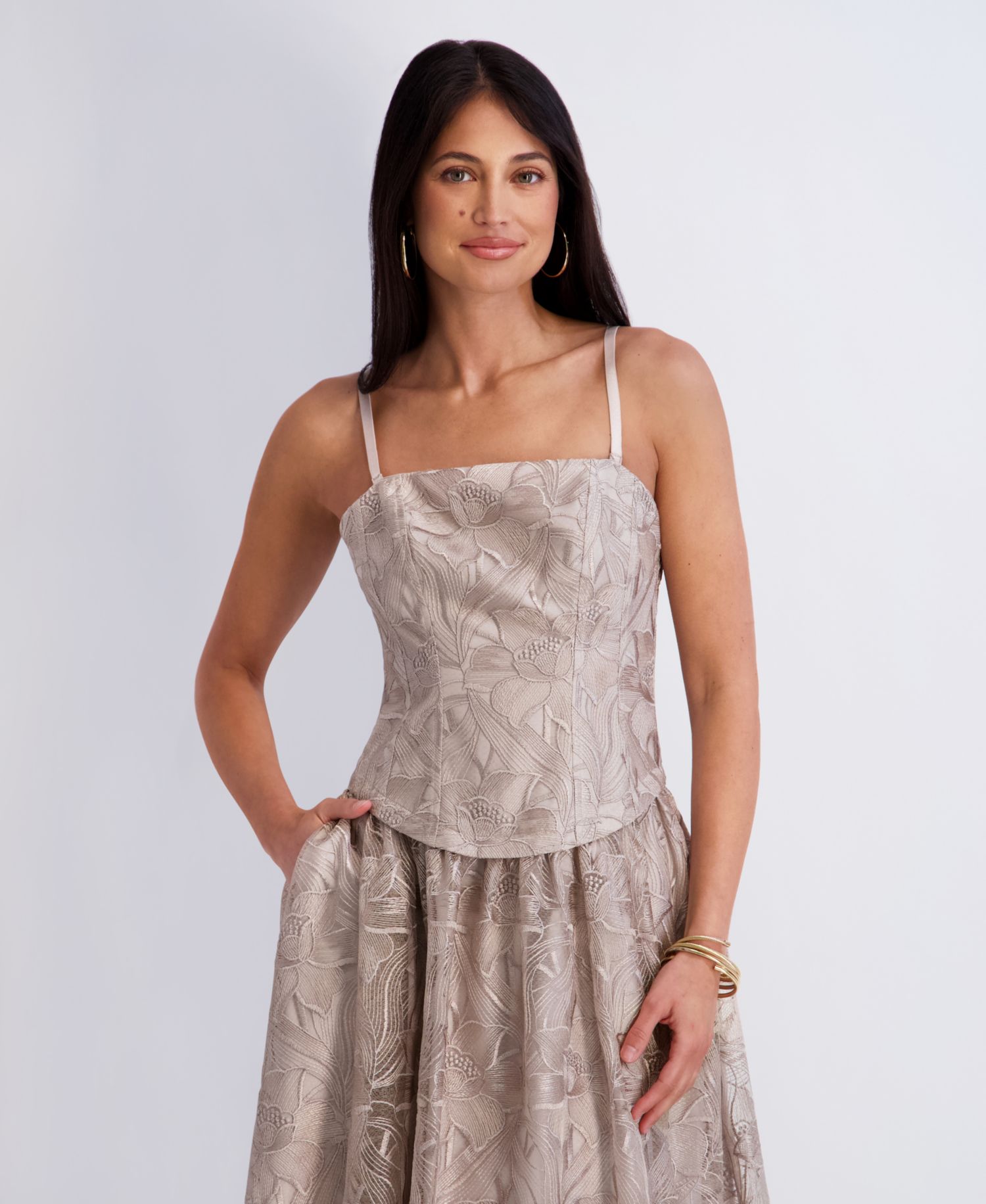 Women’s Embroidered Mesh Midi Dress
