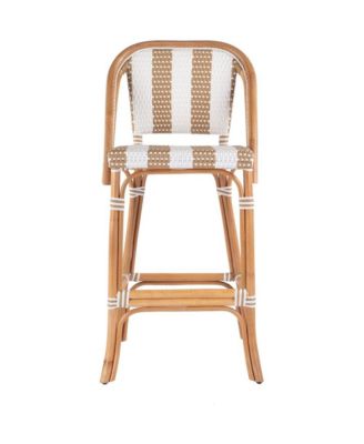 Lila Rattan 28 in. Seat Height Bar Stool with Back and Footrest