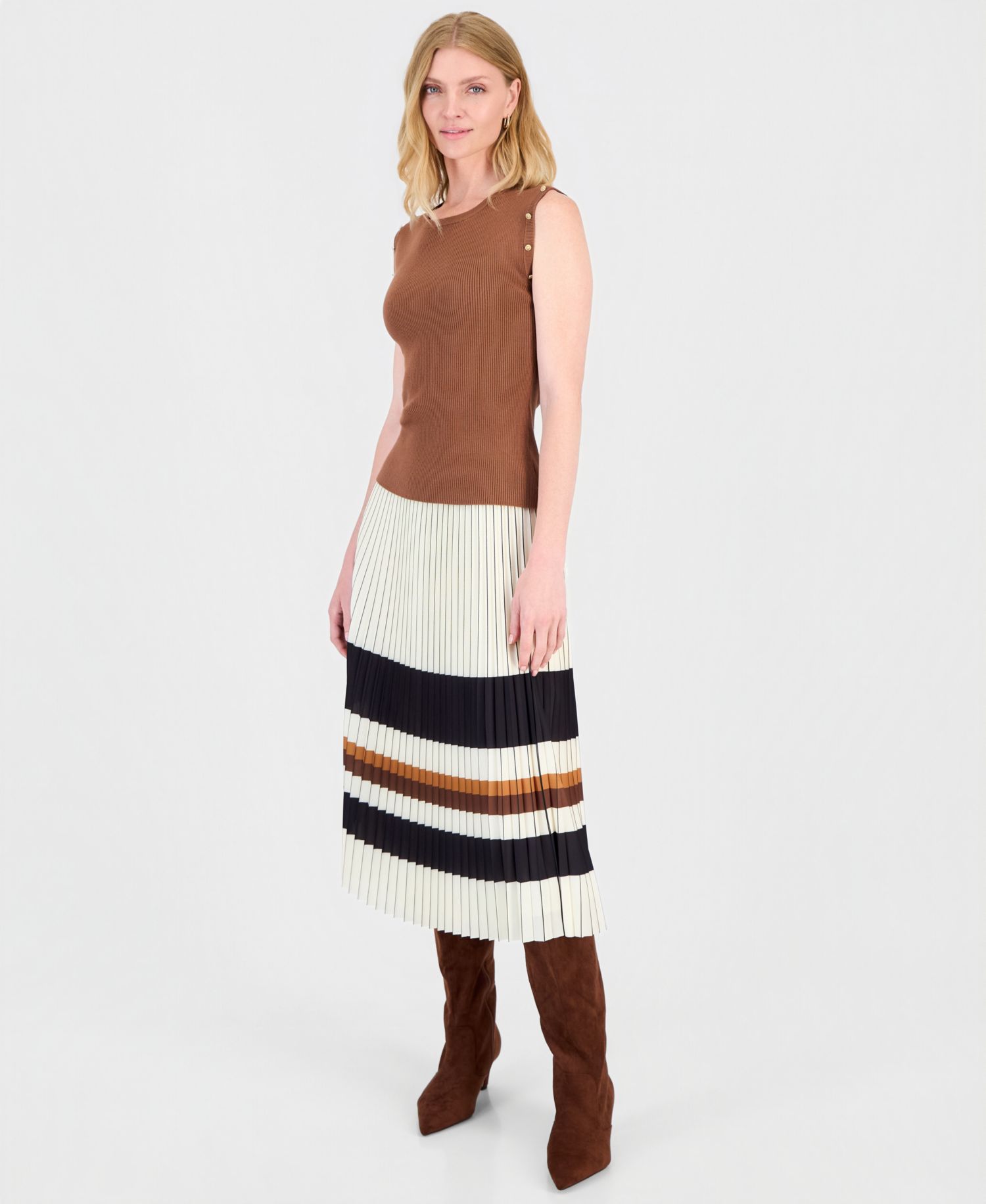 Women's Sleeveless Embellished Ribbed Top