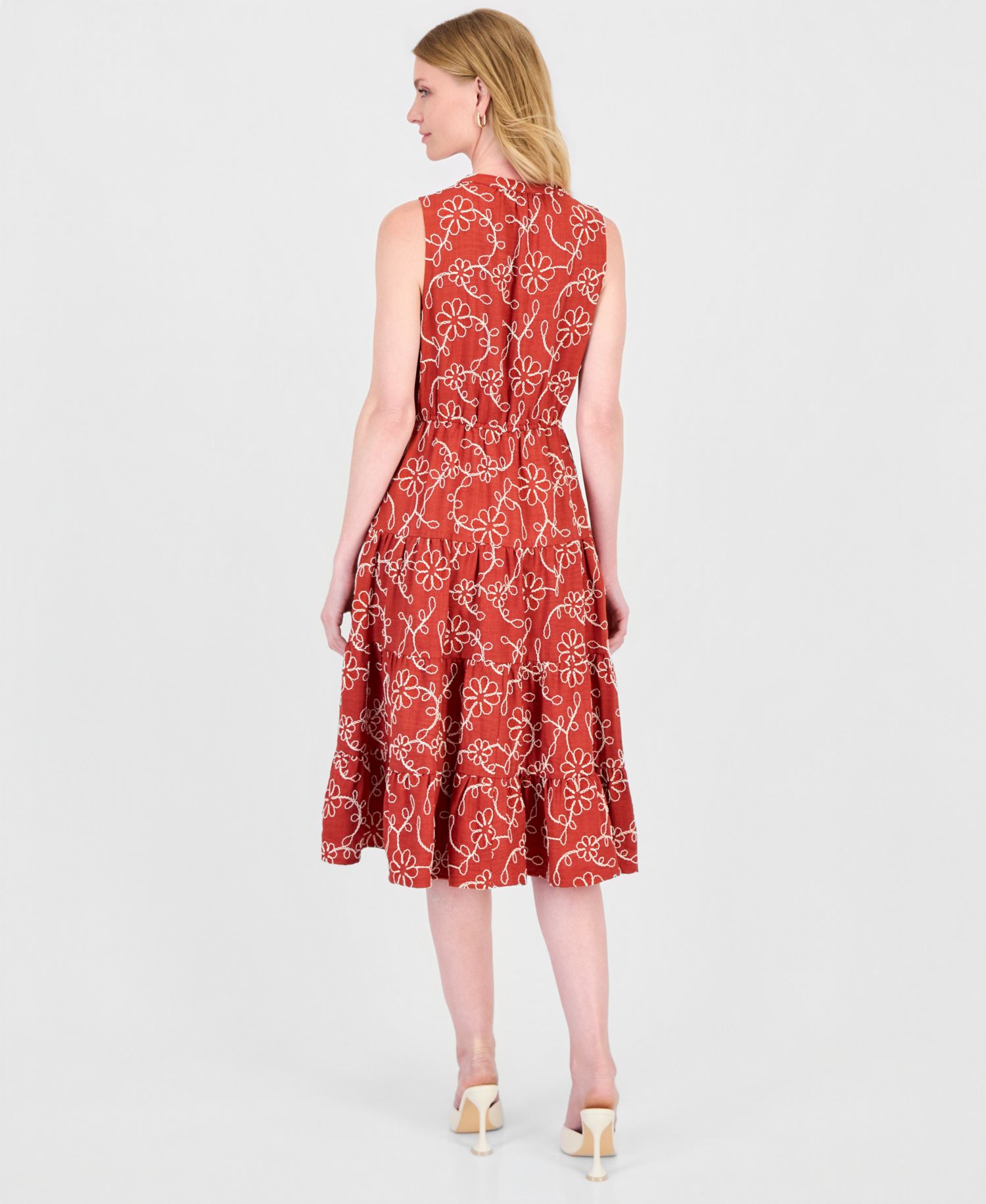 Women's Sleeveless Printed Fit & Flare Dress