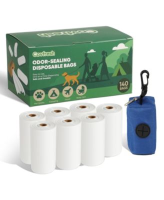 Odor-Blocking Dog Poop Bags - Unscented and Durable - 140 Bags/ 7Rolls