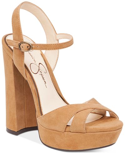 Jessica Simpson Naidine Strappy Block-Heel Sandals