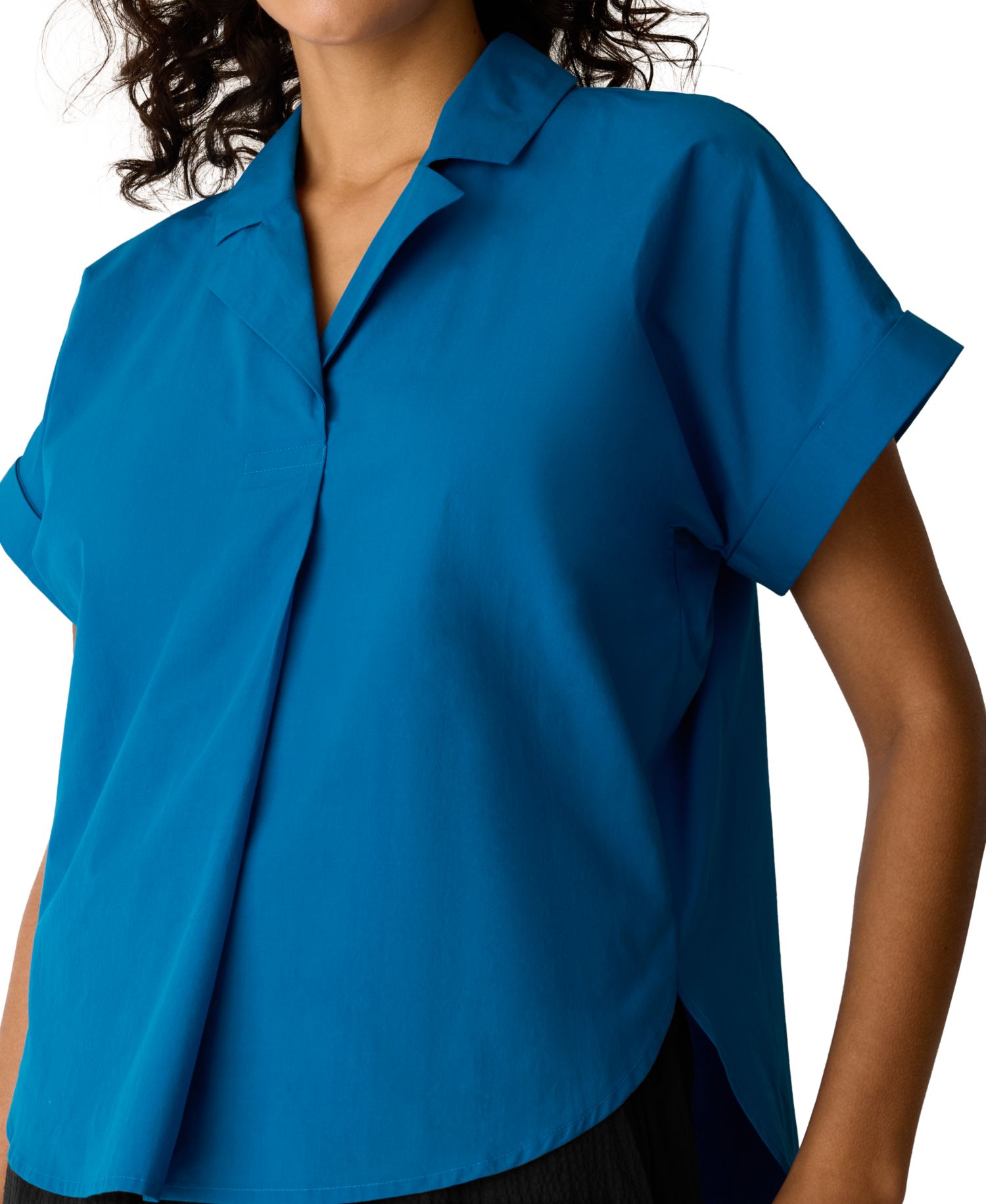 Women's Cotton Poplin Notch Collar Shirt