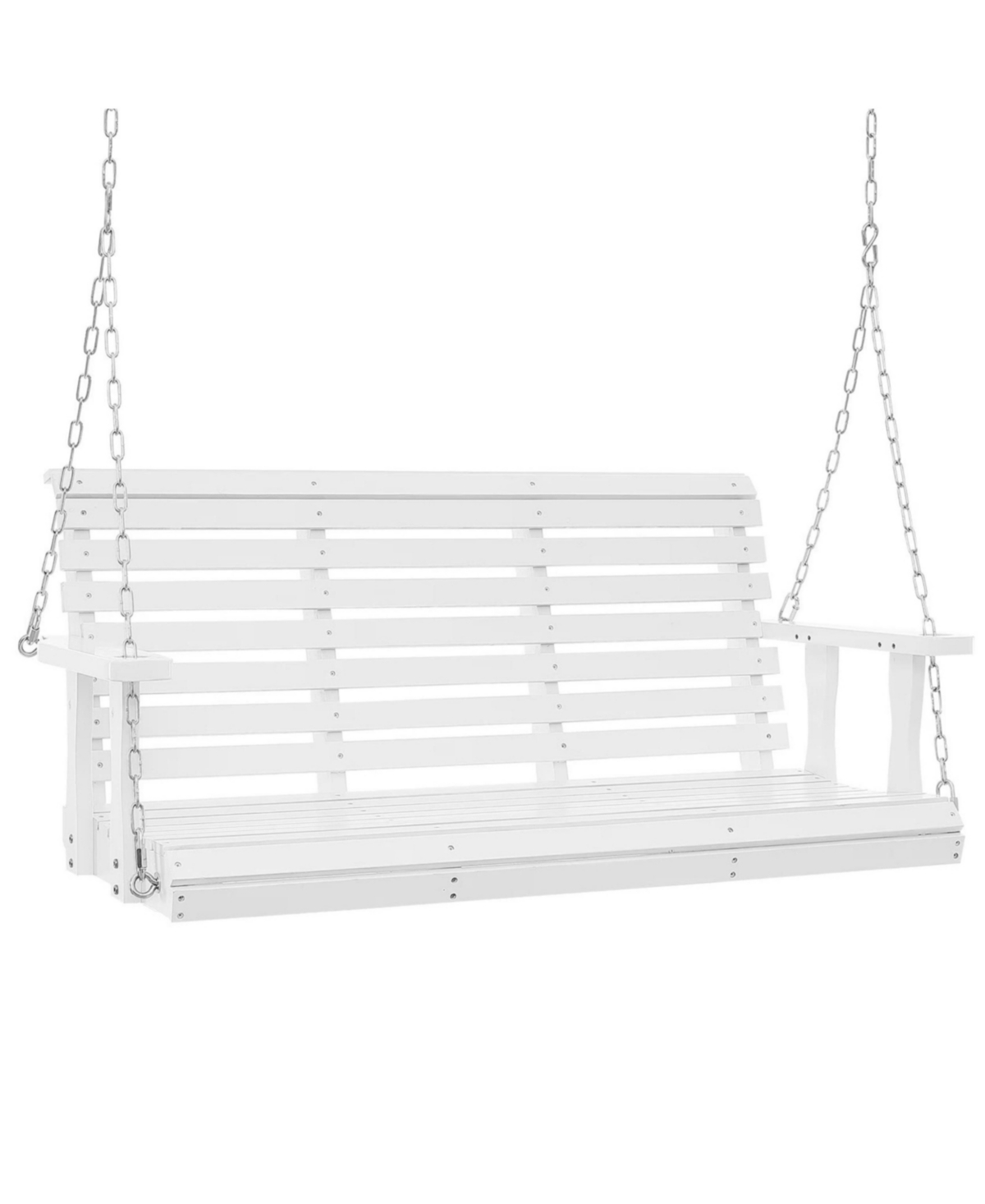 Yiortwo 4.5 Ft Wooden Porch Swing, Heavy Duty Patio Hanging Bench with Chains