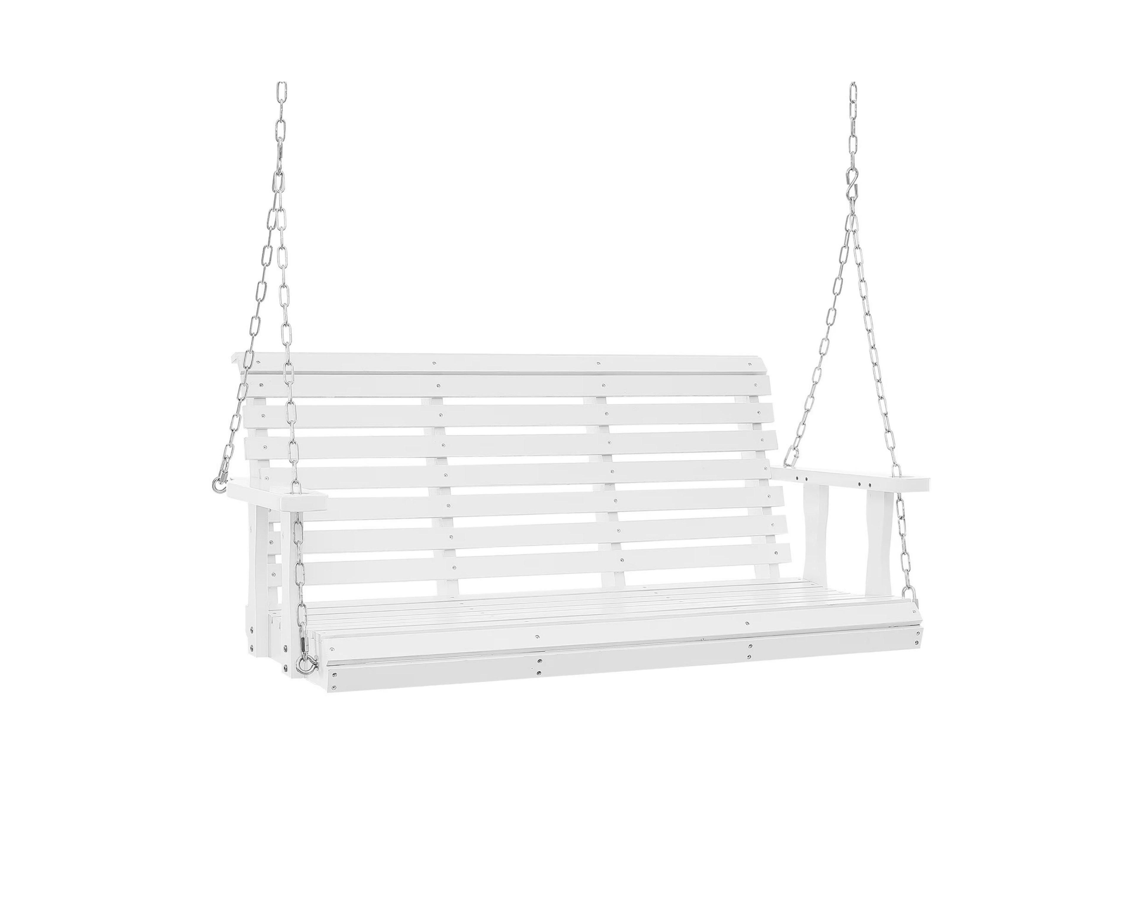 Yiortwo 4.5 Ft Wooden Porch Swing, Heavy Duty Patio Hanging Bench with Chains