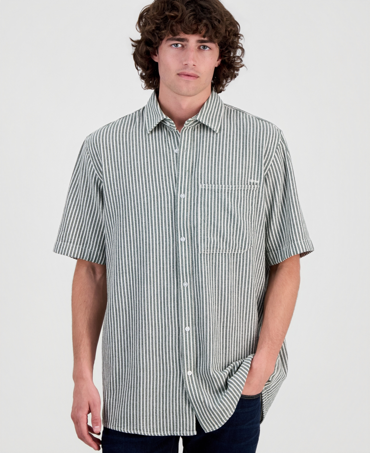 G-Star Raw Men's One-Pocket Striped Short-Sleeve Shirt