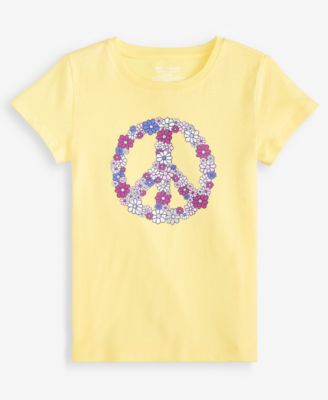 Girls' 5-16 Floral Peace Sign Tee