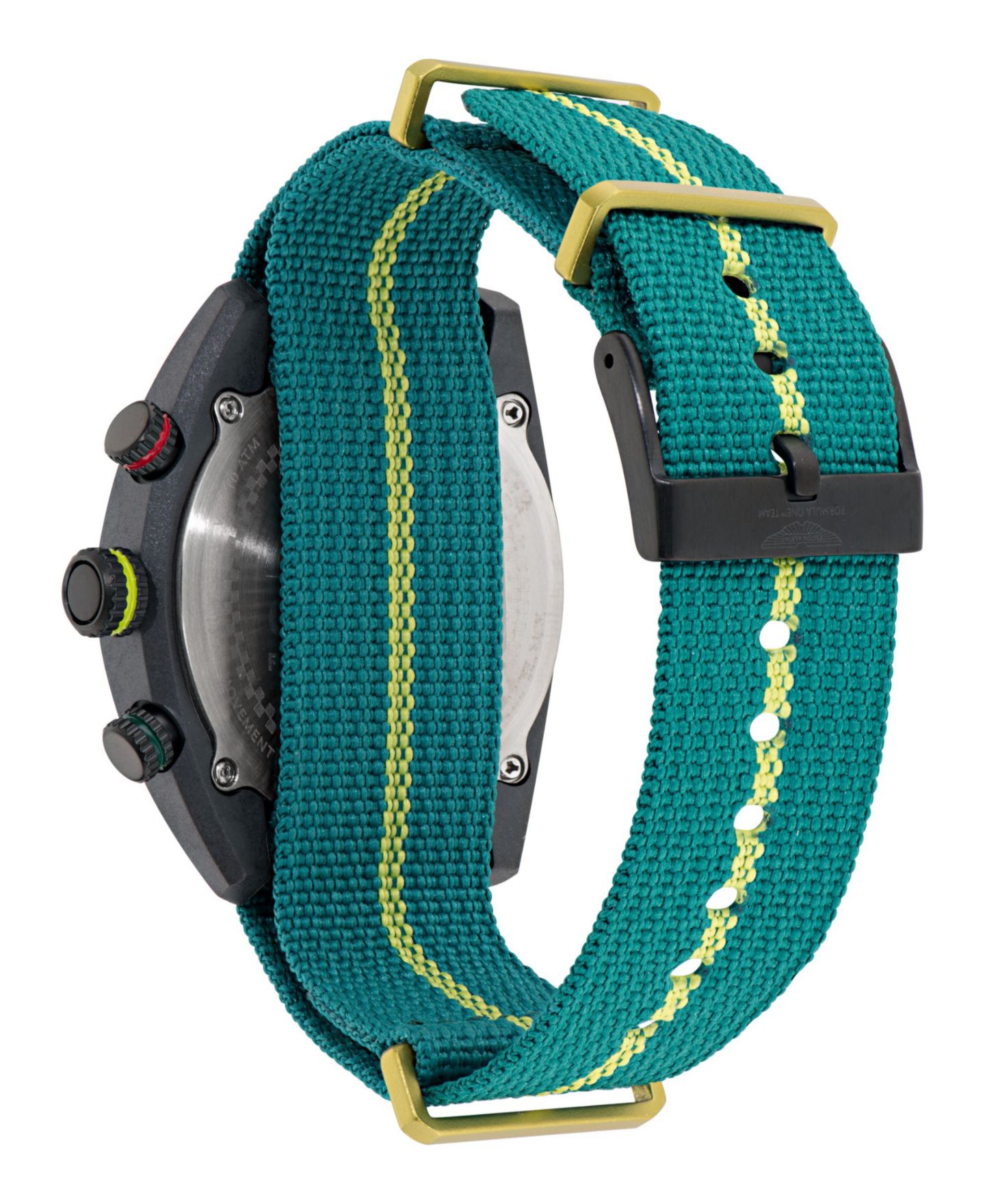 Мужские часы Aston Martin F1 DWF Chronograph Quartz Green Nylon Nato 43mm — фото 2