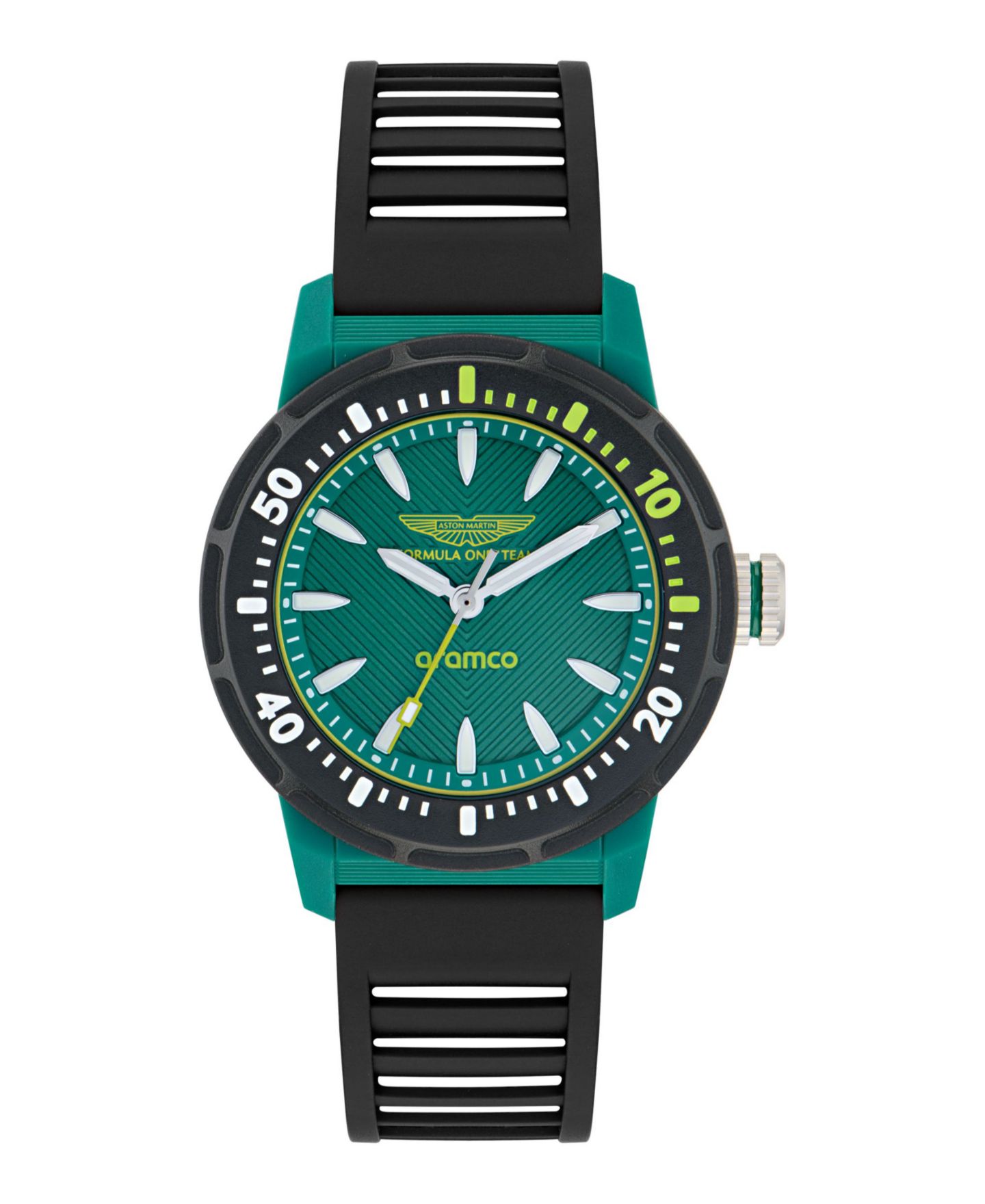 Мужские часы Aston Martin F1 PDK 3 Hand Quartz Black Silicone 40mm — фото 1