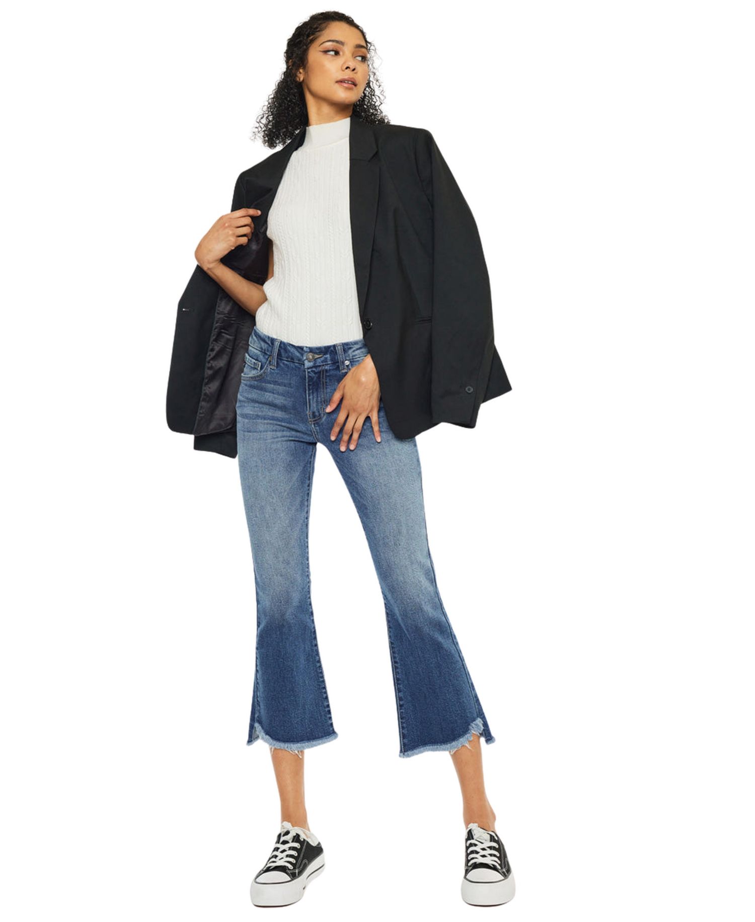 Women's Aida Mid Rise Cropped Flare Jeans