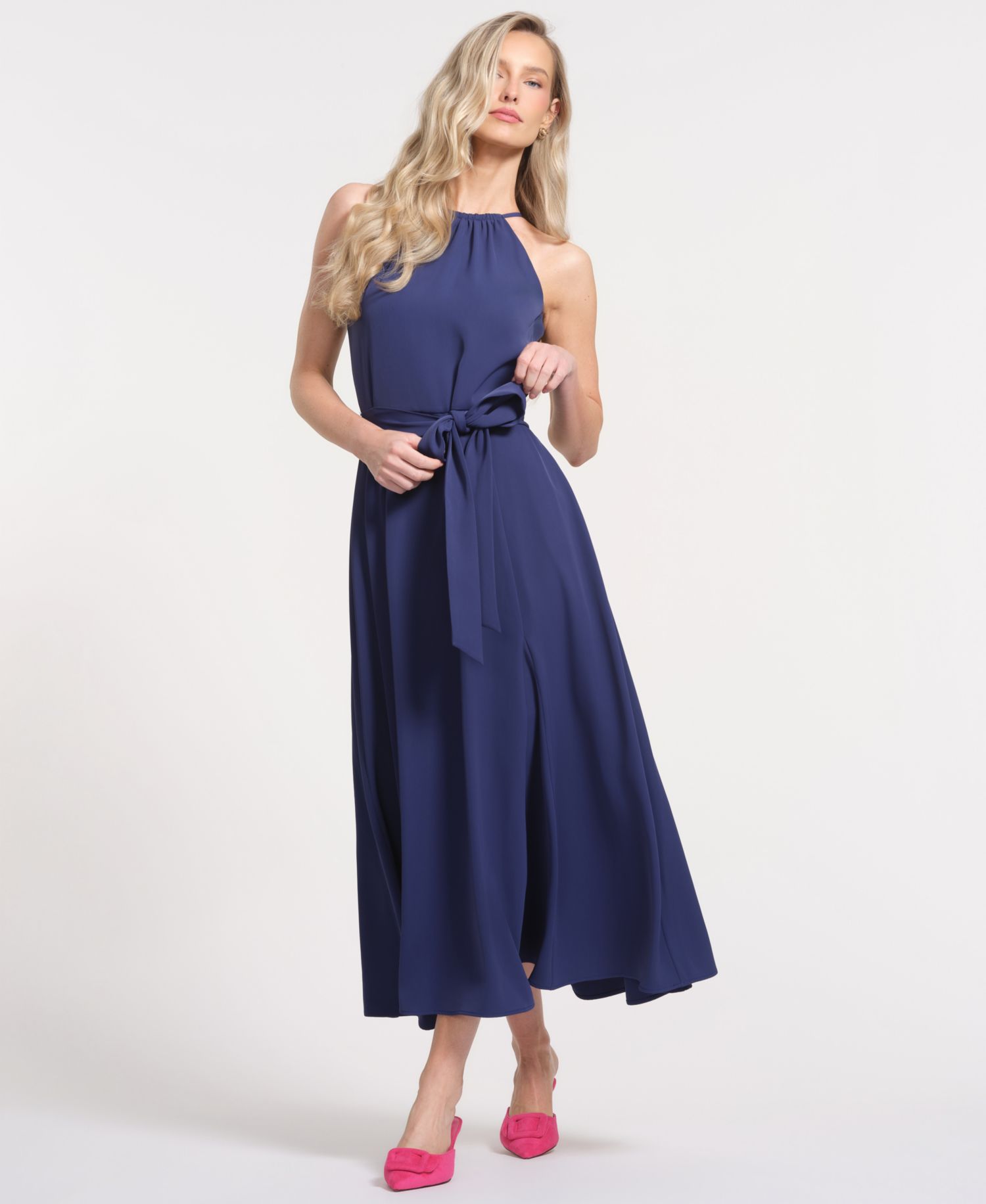 Women's Sleeveless Halter Neck Maxi Dress