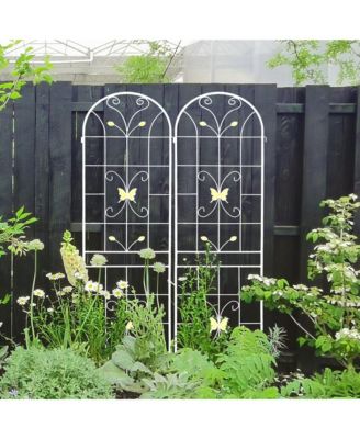 Metal Garden Trellis 86.7" x 19.7" Rustproof Trellis for Climbing Plants Outdoor Flower Support