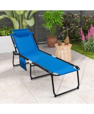 Foldable Recline Lounge Chair with Adjustable Backrest and Footrest