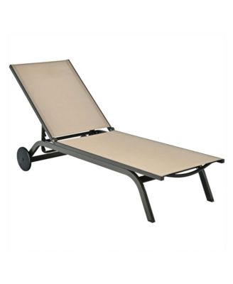 6-Position Adjustable Fabric Outdoor Patio Recliner Lounge Chair