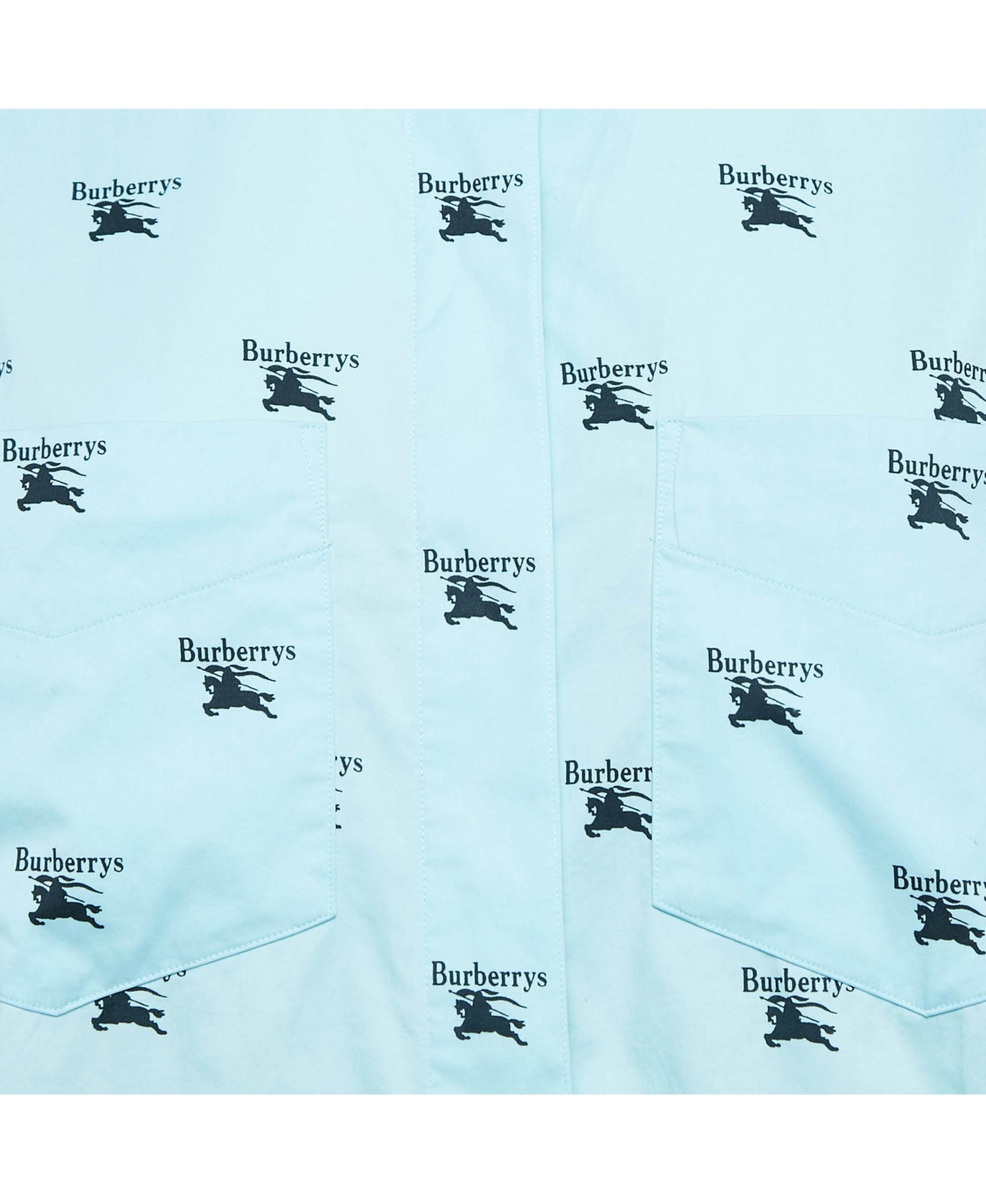 Pre-Owned Burberry Women's Logo Print Cotton Oversized Shirt