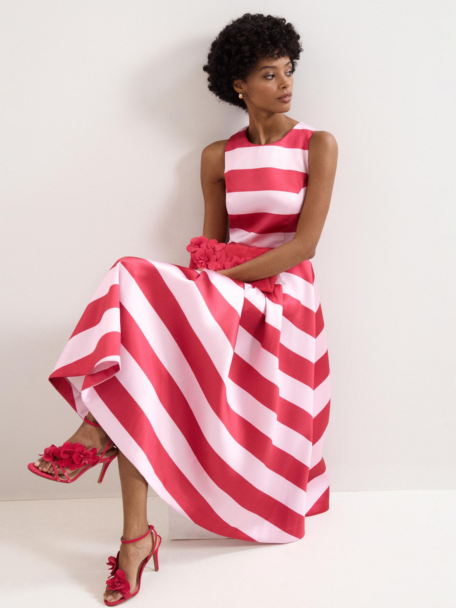 Women's Kiria Stripe Satin Midi Dress
