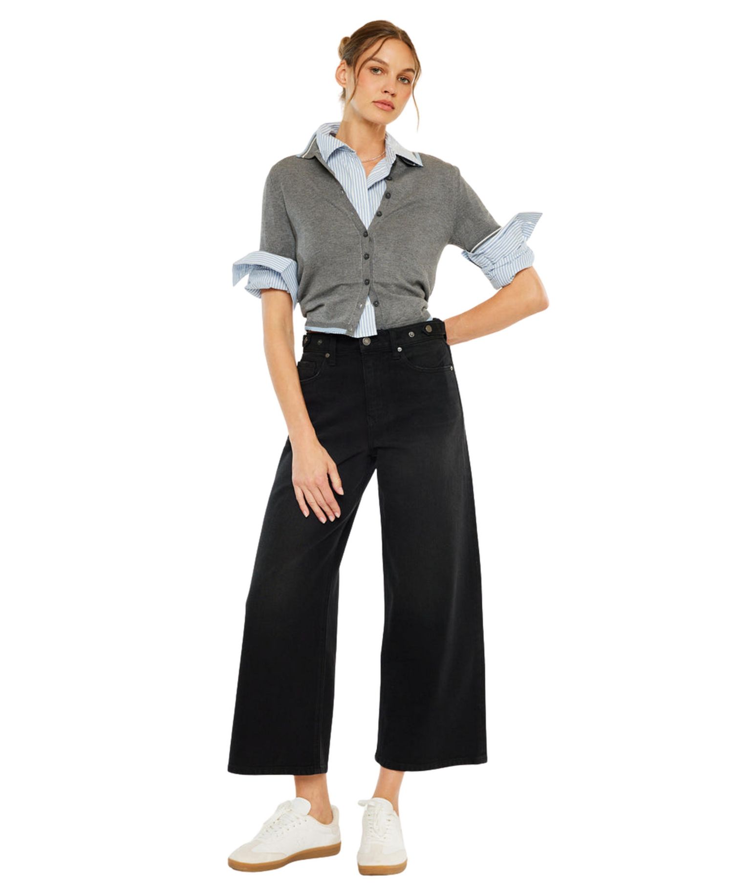 Women's Victoria Ultra High Rise Cropped Wide-Leg Jeans