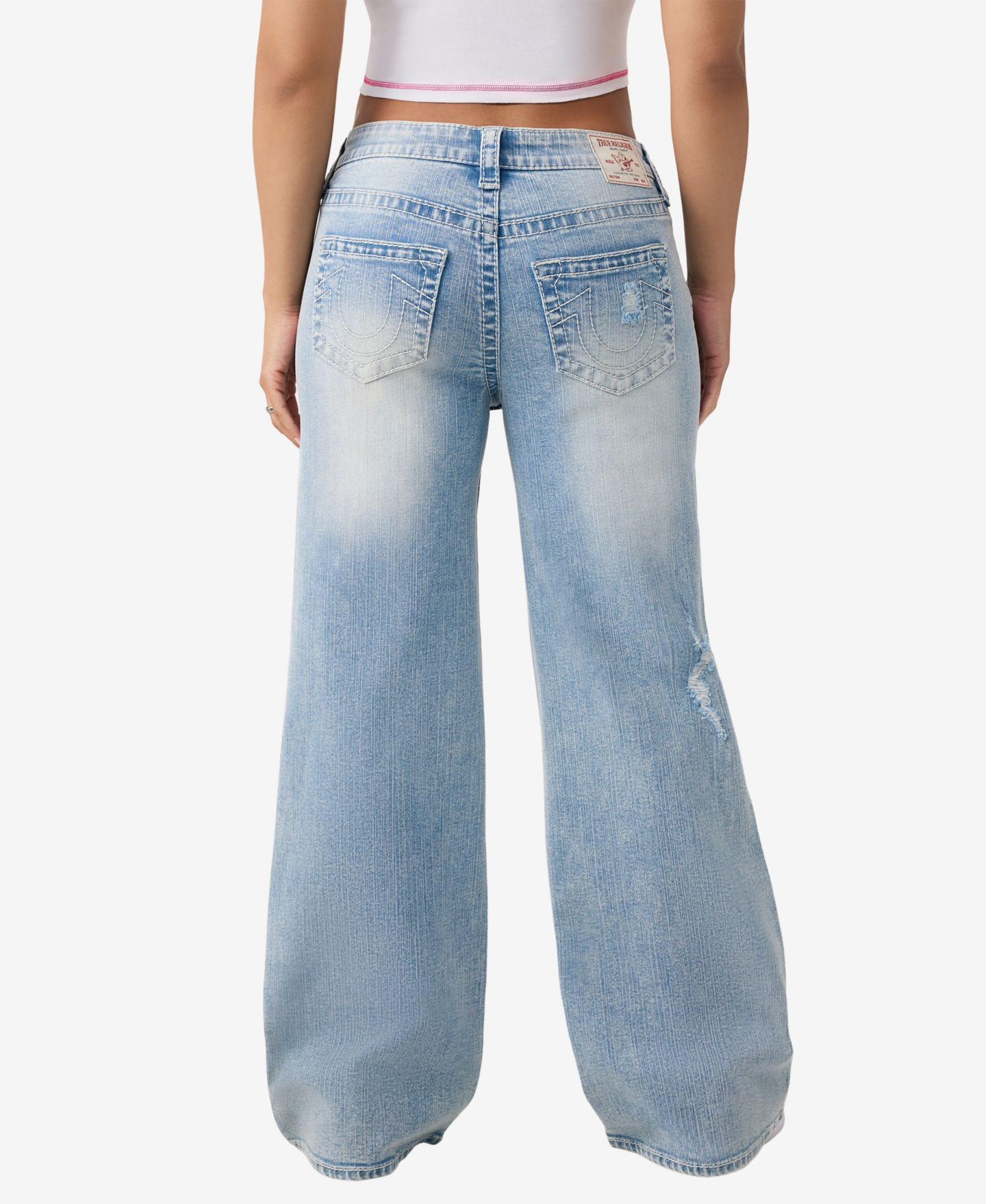Женские джинсы True Religion Bobbi Baggy Distressed Big T, цвет: Freckle Wave — фото 3