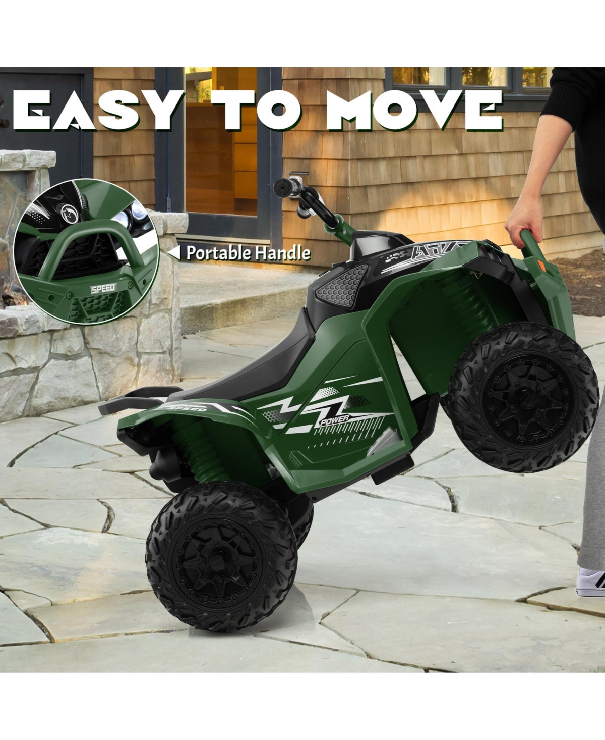 Mecale 12V Kids Ride On Atv with High/Low Speed and Comfortable Seat