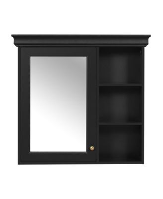 Wall Mounted Bathroom Medicine Cabinet with Mirror Black Over Toilet Storage Cabinet Multifunctional Bathroom Storage Organizer