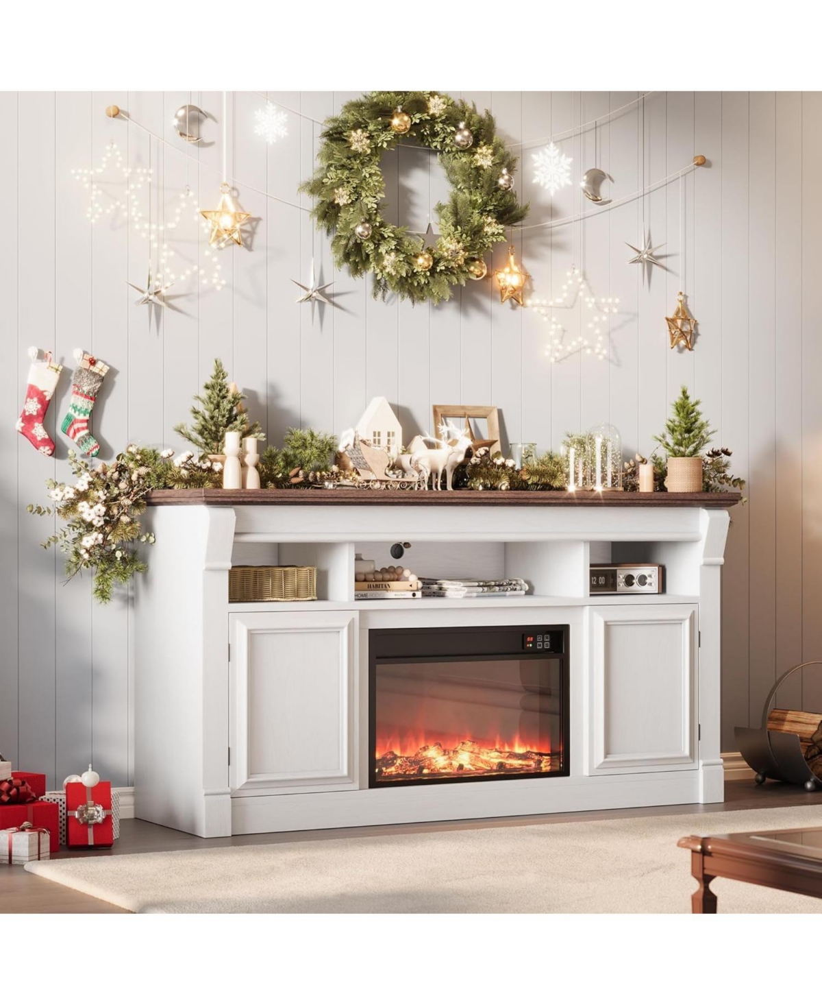gaomon 30" Electric Fireplace with Remote, Fireplace Insert for 59" Tv Stand Fits TVs Up to 65", Overheating Protection, 8H Timer