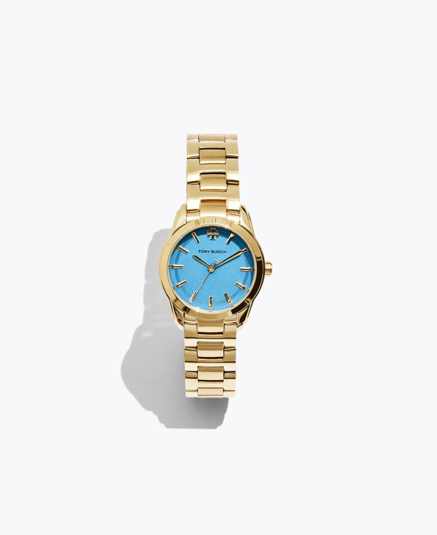 Женские часы Tory Burch The Miller Round Small Quartz Three-Hand Gold Stainless Steel Watch, 28mm — фото 8