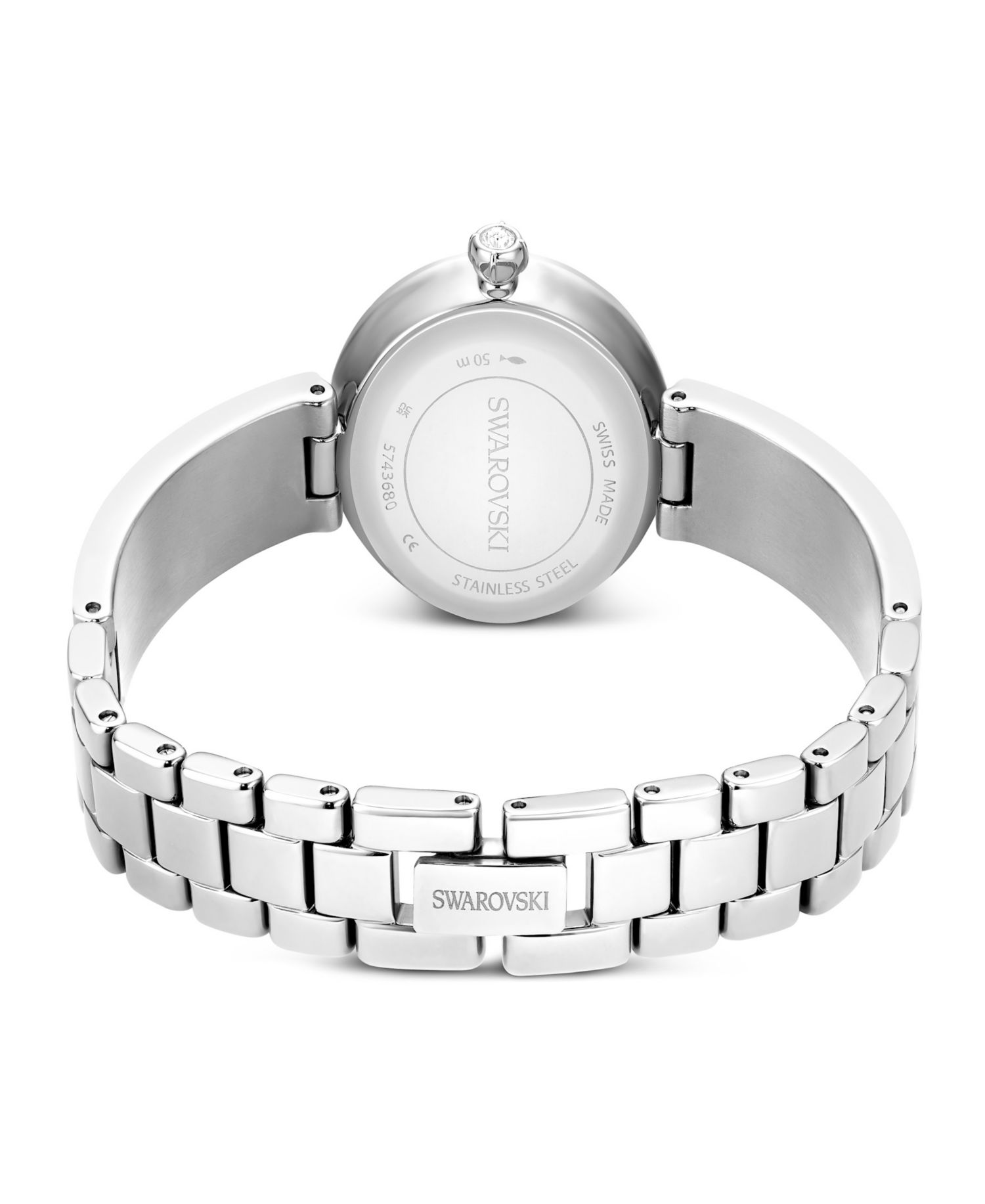 Matrix Imitation Pearl Swiss Made Crystal Bangle Bracelet Watch 26 x 26mm