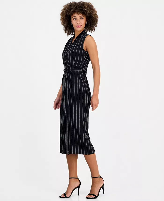 Women's Wrap-Front Sleeveless Midi Dress - thumbnail 4