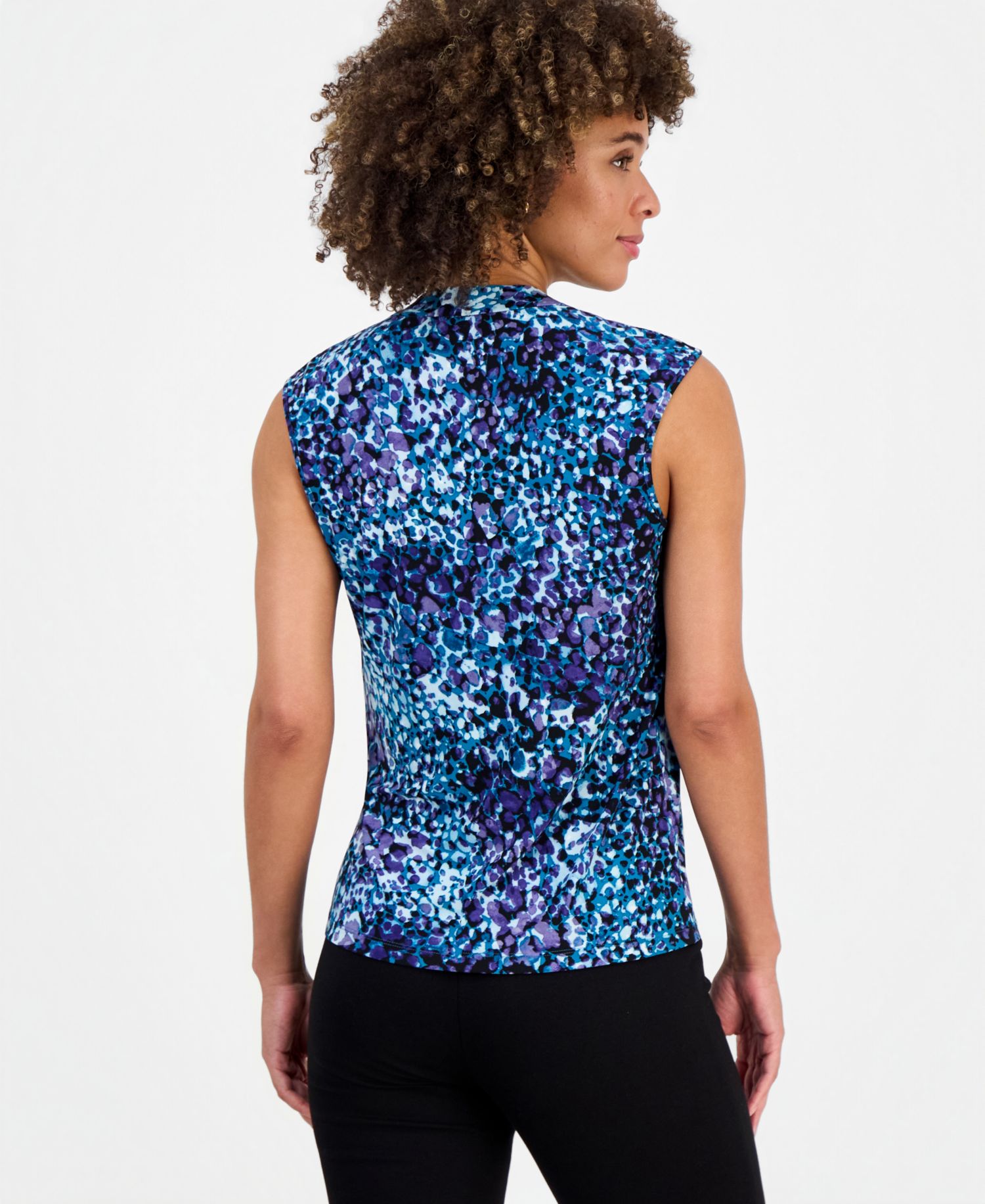 Petite Square-Neck Cap-Sleeve Top