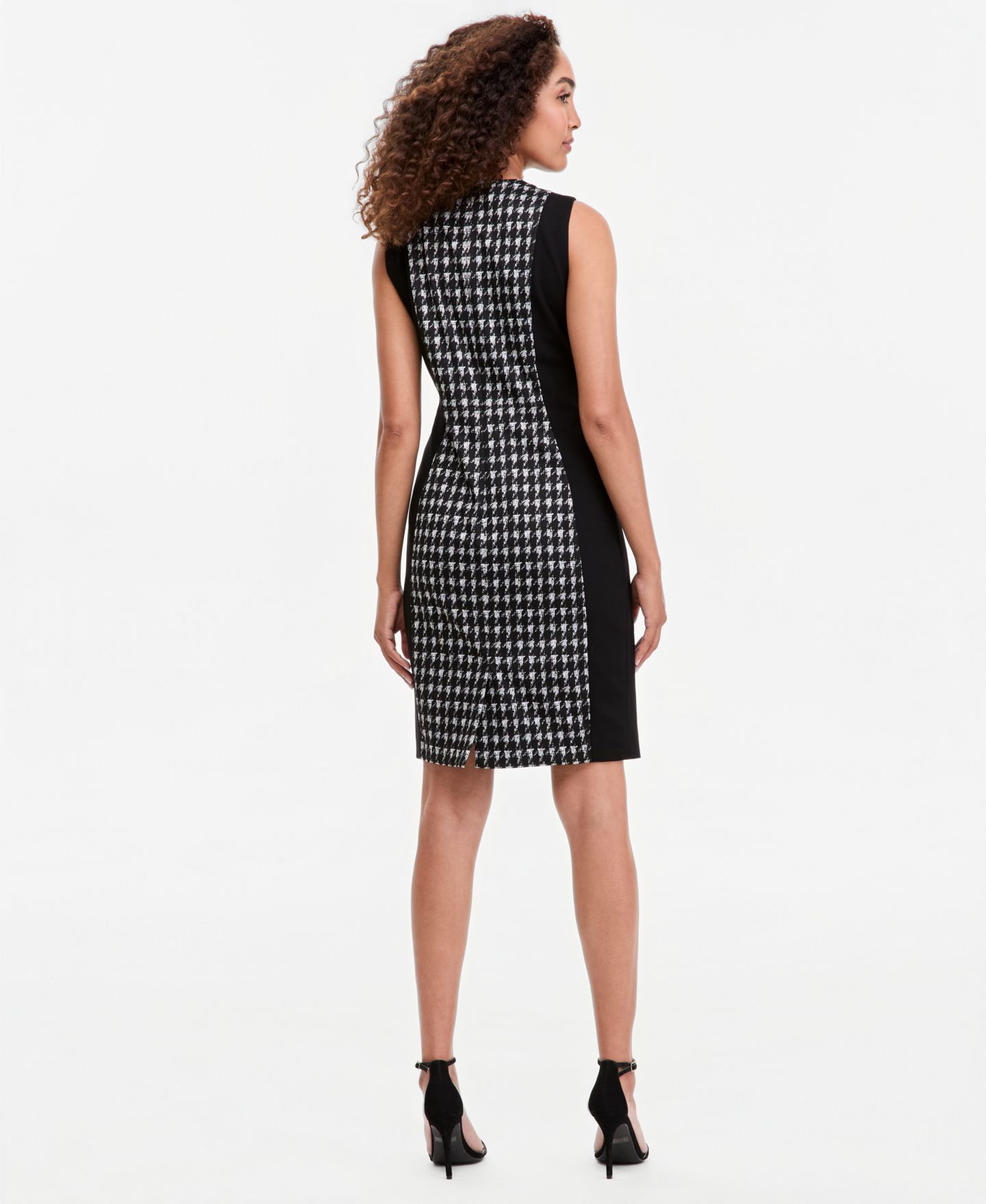 Женское платье Kasper Houndstooth Princess Seam Sheath, цвет: Чёрный разноцветный — фото 5