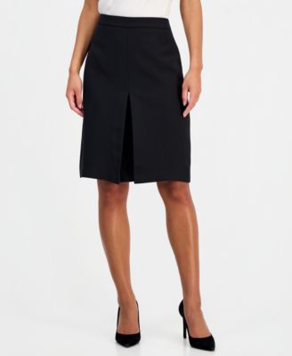 Petite CB Zip Box Pleat Front A-Line Midi Skirt
