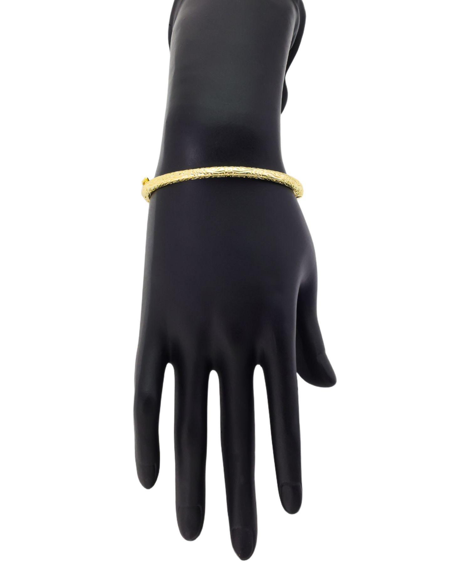Gold-Tone Plated Tooled Bangle Bracelet