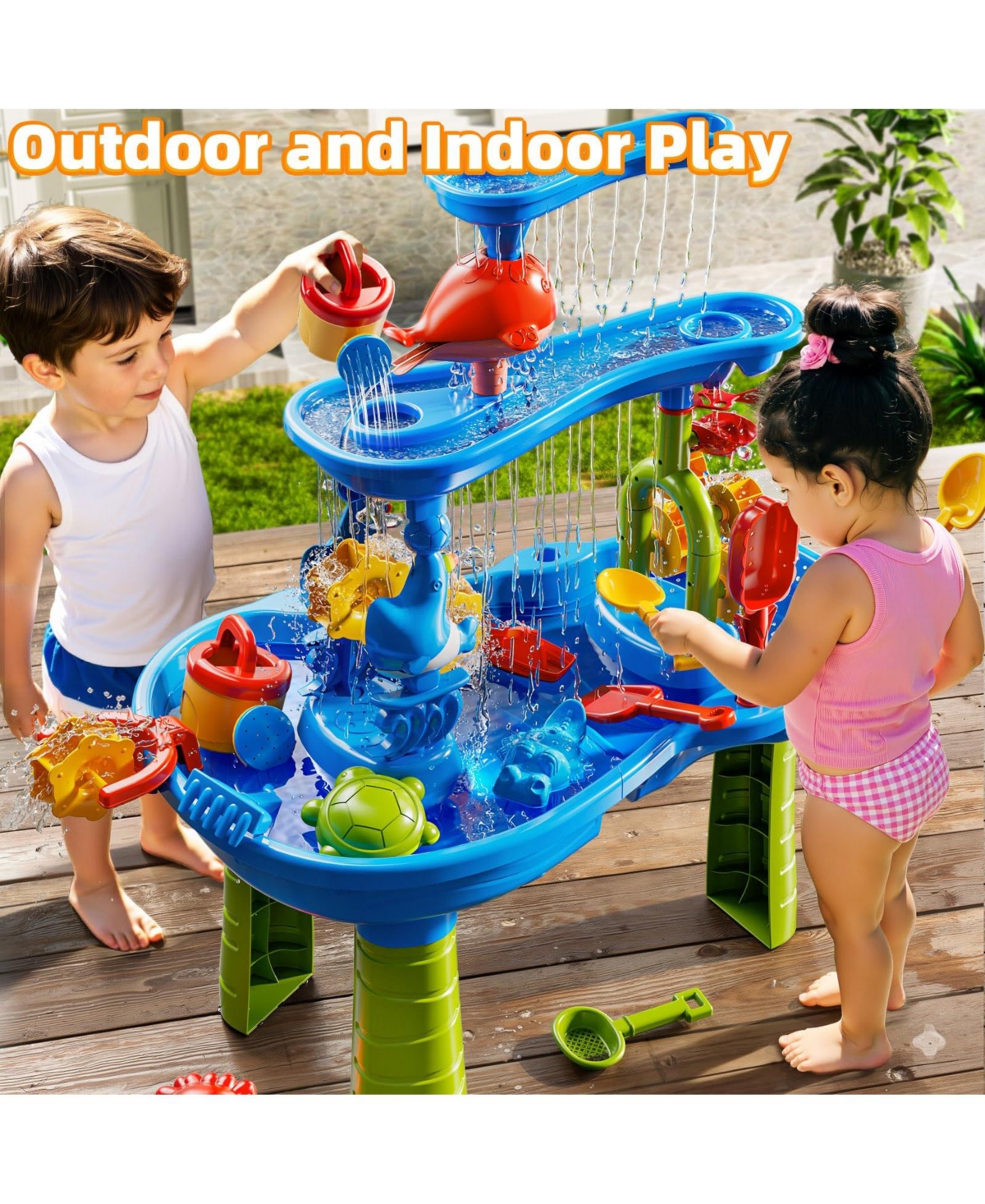 Gnuadz 3-Tier Sand Water Table Kids Sensory Play Toys